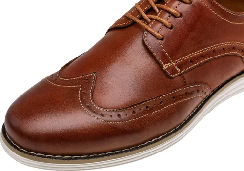 Vista 2 de Vostey Zapatos de vestir de cuero para hombre, zapatos de vestir casuales para hombres, zapatos de cuero Oxford para hombres