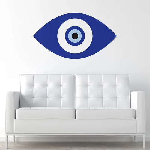 Vista 2 de My Wonderful Walls - Calcomanía de pared azul contra el mal de ojo (tamaño grande)