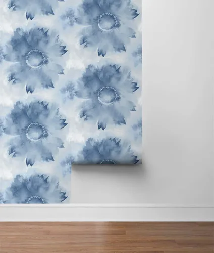 Vista 8 de NextWall Papel tapiz de acuarela con diseño de girasol