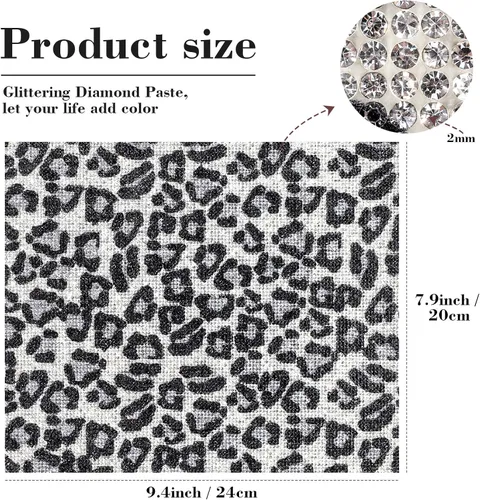 Vista 3 de 12000 calcomanías de diamantes de imitación con estampado de leopardo de 0.079 pulgadas (0.079 in), calcomanías autoadhesivas para automóvil