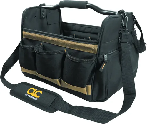 Vista 3 de CLC Custom Leathercraft 1578 Caja de herramientas de lados blandos con parte superior abierta, 14 pulgadas, 31 bolsillos
