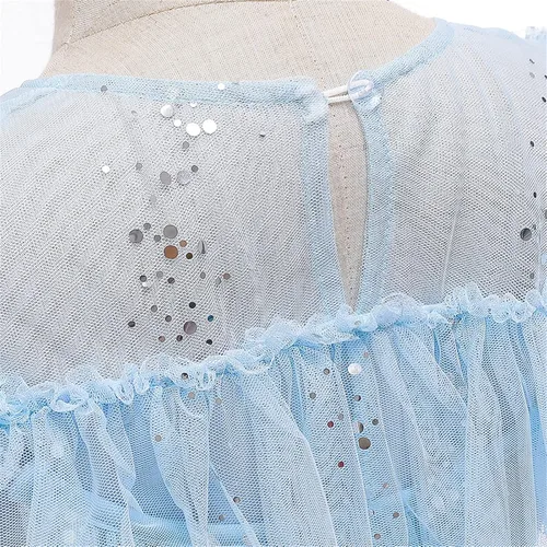Vista 4 de TSIZFXI Elsa - Vestidos de princesa para niñas fiesta de cumpleaños con accesorios de 3 a 8 años