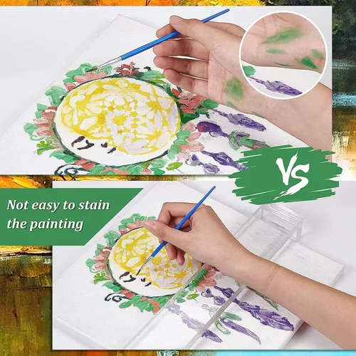 Vista 3 de Fydun Puente inclinado para artistas, reposamuñecas acrílico transparente, herramienta de dibujo artístico transparente para pintar, dibujar