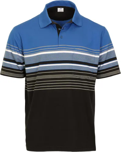 Vista 12 de Gioberti Polo de contraste de rayas dobles para hombre con bolsillo - tinte de hilo 9328b - Gris Con Logo Delfín