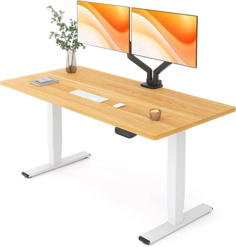 Vista 21 de FLEXISPOT E6 MAX Woodix - Escritorio de pie de madera maciza de acacia de 48 x 24 pulgadas, doble motor, resistente, capacidad de 330 libras