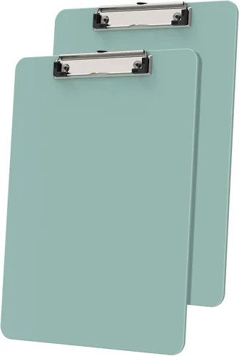 Vista 12 de Portapapeles de plástico, tablero de clip negro A4 de 8.5 x 11 pulgadas para aula, estudiantes, niños, mujeres, tamaño 9 x 12.5 pulgadas con clip