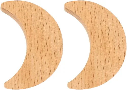 Vista 7 de 2 pomos de madera con forma de estrella, pomos decorativos de madera para aparador con tornillos, tiradores de tocador de madera sin terminar, pomos