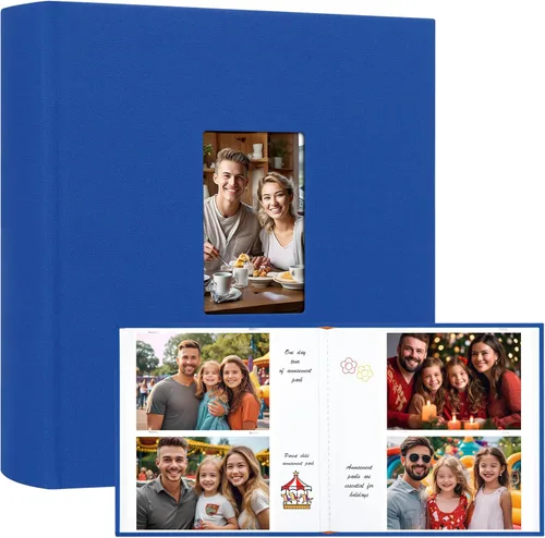 Vista 17 de Álbum de fotos de 600 bolsillos 4x6 con espacio para escribir, álbum de fotos de gran capacidad 4x6 que contiene 600 fotos horizontales