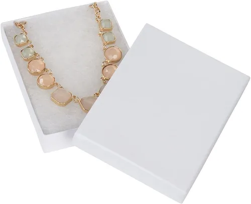 Vista 4 de SSWBasics Cajas de joyería Kraft rellenas de algodón de dos piezas - 5¼" x Papel kraft