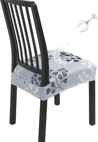 Vista 16 de SearchI Juego de 4 fundas de asiento para sillas de comedor repelentes al Flor roja beige