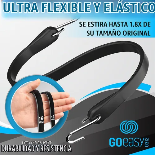Vista 2 de GOEASY0312 Cuerdas elásticas de goma con ganchos – Estiramiento máximo de alta resistencia de 1.8 veces y más de 180 libras de carga, correas