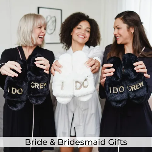 Vista 2 de Dearfoams womens Giftable I Do & I Do Crew Bride Slippers for Weddings and Bachelorette Party