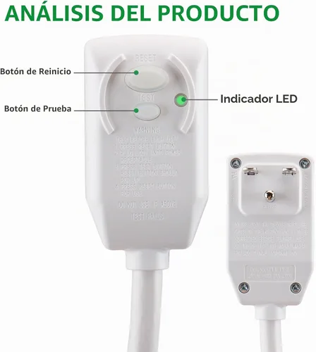Vista 4 de Wengart Cable de alimentación LCDI de 240 V y 10 amperios para aire acondicionado, cable de CA de repuesto resistente de 2400 W con enchufe NEMA