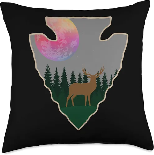 Vista 4 de Arrowhead Designs Ka. Arrowhead Caza Colorido Luna Llena Paisaje Lleno, 16x16, Multicolor