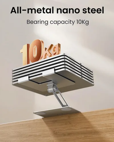 Vista 5 de TIGRIS - Soporte para tableta giratorio de 360°, ajustable y plegable, soporte para tableta súper resistente, súper estable y portátil para oficina
