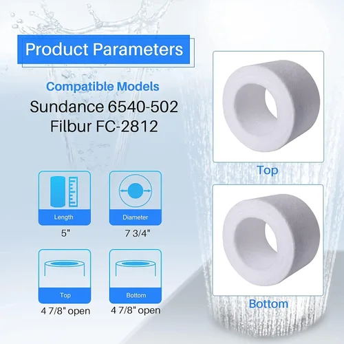Vista 3 de POOLPURE Filtro de piscina de repuesto para Sundance 850 780 Series, Sundance 6540-501, 6540-502, Filbur FC-2810, FC-2812 Set, filtro PLFC-8380