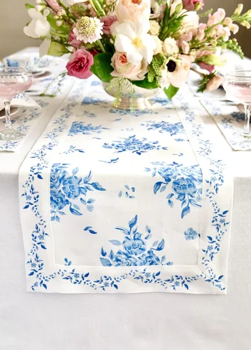 Vista 12 de Solino Home Camino de mesa con estampado floral rosa de 36 pulgadas, camino de mesa de lino 100% puro de 14 x 36 pulgadas para primavera, verano