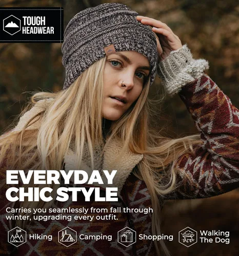 Vista 47 de Gorro de punto para mujer, cálido y suave, elástico, para clima frío de Tough Headwear