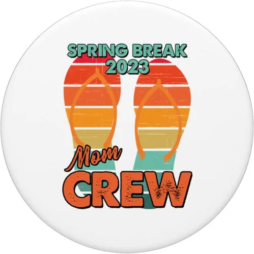 Vista 3 de Women Spring Break 2023 Squad Beach Vintage Cool Flip Flops PopSockets Swappable PopGrip
