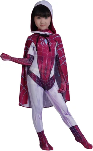Vista 4 de LG LOUIS GARDEN Cosplay Costume for Kids, 3D Style Cosplay Anime Halloween Cosplay Jumpsuit Bodysuit Stage Suit for Girls