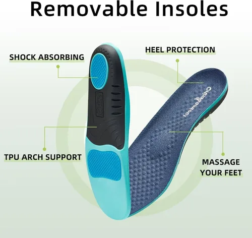 Vista 5 de OrthoComfoot Zapatos ortopédicos cómodos sin cordones para hombre con soporte de arco, mocasines ortopédicos para fascitis plantar, zapatos de lona