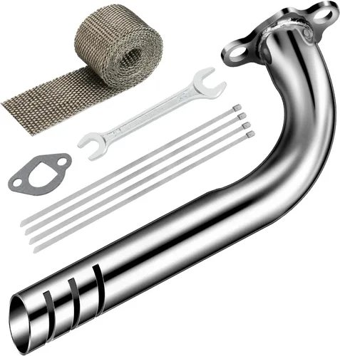 Vista 10 de Kit de Tubo de Escape de Cabecera Mejorado para Predator 212cc 196cc 6.5HP GX160 GX200 Coleman Mini Bike BT200X CT200U CT200U-EX KT196 Go Kart Baja