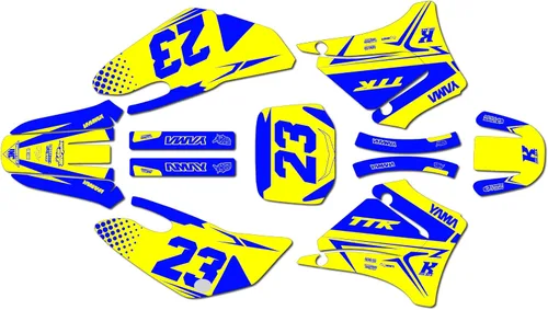Vista 4 de Kit de gráficos Kalair GFX para Yamaha TTR125 (2000-2007) Serie Evader Azul Rojo 9 Mil - Adhesivos de gráficos personalizados para carreras