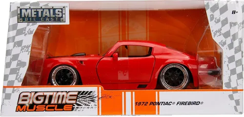 Vista 2 de Jada Big Time Muscle 1:24 1972 Pontiac Firebird - Coche fundido a presión, juguetes para niños y adultos