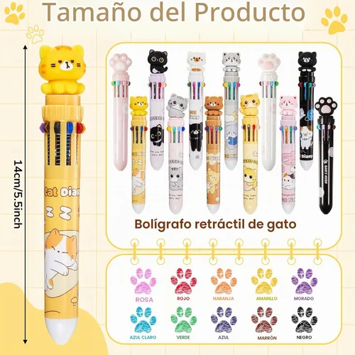 Vista 2 de Kosiz Paquete de 12 bolígrafos multicolor de 10 colores en uno