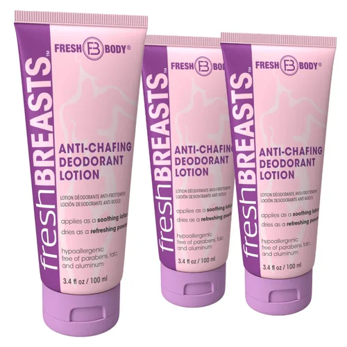 Vista 10 de Fresh Body FB Fresh Breasts - Loción desodorante antirozaduras en polvo, 3.4 onzas, desodorante de cuerpo entero para mujeres, muslos interiores