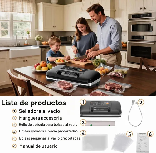 Vista 8 de Newise Máquina selladora al vacío de 85 Kpa, regalos de cocina de Navidad, 10 en 1, ahorrador de alimentos completamente automático con mango