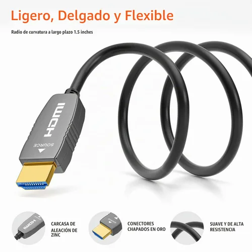 Vista 5 de RUIPRO - Cable de fibra óptica HDMI 2.1 8K, clasificación CL2, 48 Gbps, 8K60, 4K120, 3 pies