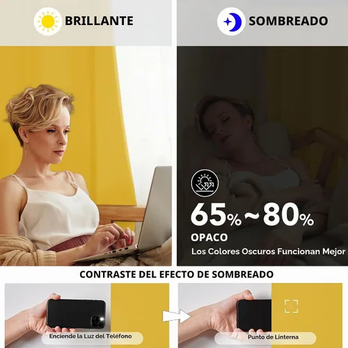 Vista 6 de Deconovo Cortinas Opacas con Pestaña Trasera Sólida y Bolsillo para Barra, Cortinas de Ventana Opacas con Aislamiento Térmico para Sala de Estar