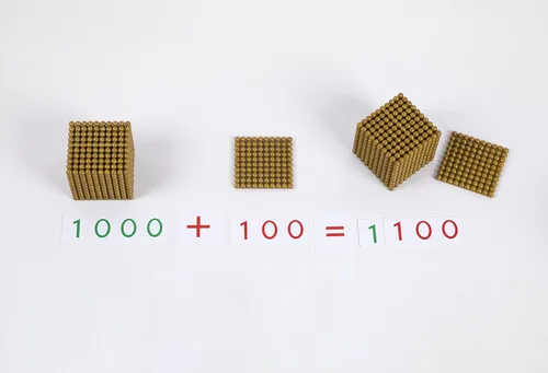 Vista 3 de Adena Montessori Cuentas de oro Materiales Sistema decimal Banco Juego Matemáticas Matemáticas Montessori Juguetes