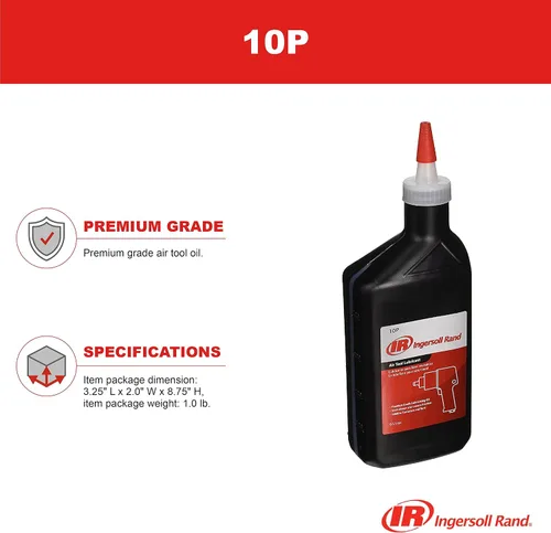 Vista 3 de Ingersoll Rand Aceite para herramientas neumáticas de grado premium de la serie 10P Edge, 0,5 litros