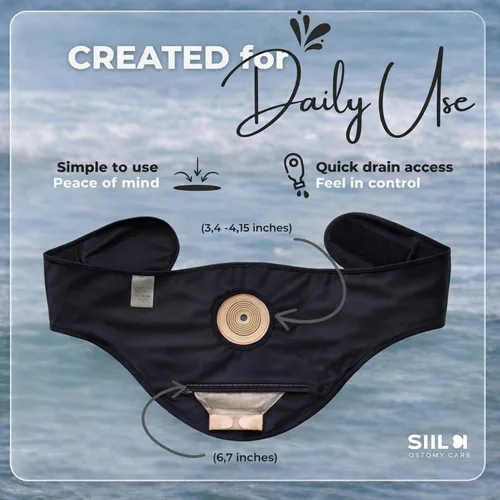 Vista 4 de SIIL Cinturón de ostomía para hombres y mujeres Aprobado por FSA y FHA Fundas premium para bolsas de ostomía Deportes y natación Cinturones