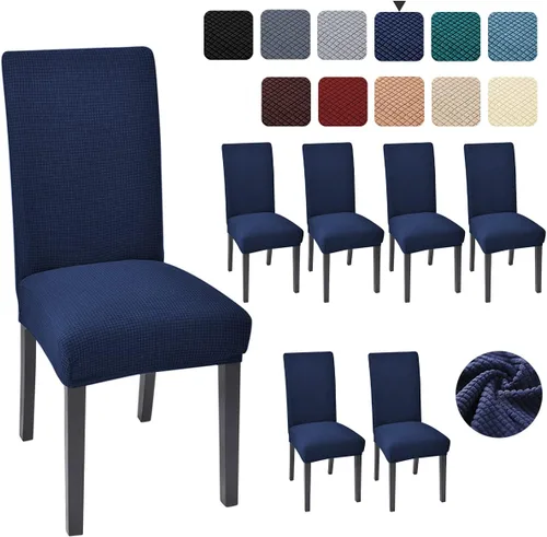 Vista 17 de Juego de 4 fundas para sillas de comedor y cocina, fundas para sillas de comedor, color negro