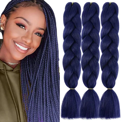 Vista 31 de Beige (613) Cabello trenzado 6 paquetes de extensiones de cabello sintético de 24 pulgadas, extensiones de cabello trenzado Jumbo Ombre trenzado