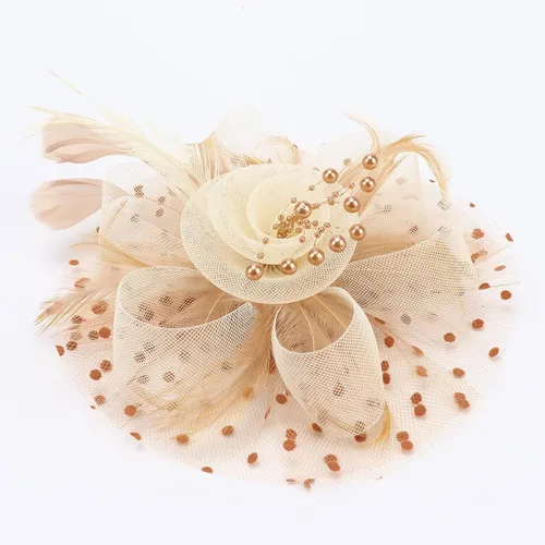Vista 3 de DRESHOW Fascinators Hat Flower Mesh Ribbons Feathers on a Headband and a Clip Tea Party Headwear for Girls and Women
