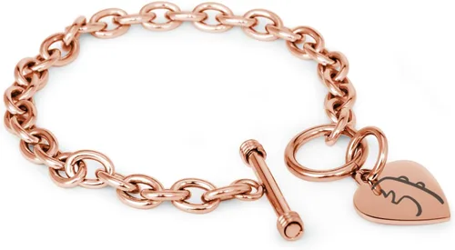 Vista 51 de Pulsera y Collar con Dijes de Símbolos de Corazón de Acero Inoxidable Solo pulsera de plata