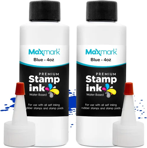 Vista 16 de MaxMark Premium - Tinta de recarga con punta de control en botella para sellos autoentintados, color negro - 1 onza