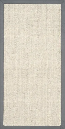 Vista 132 de Alfombra de sisal Safavieh, de color maíz y negro, tejida a mano, de la colección de fibras naturales; 5 x 8 pulgadas, NF441A, Tela, Gris / Gris