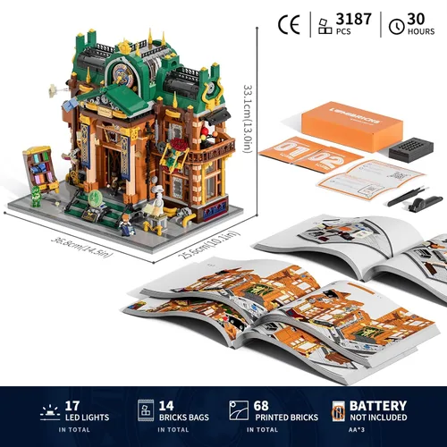Vista 7 de Juego de Ladrillos de Construcción de Iluminación Steampunk Time-Rift de Lumibricks, 3187 Piezas de Construcción Modular de la Colección Custodios