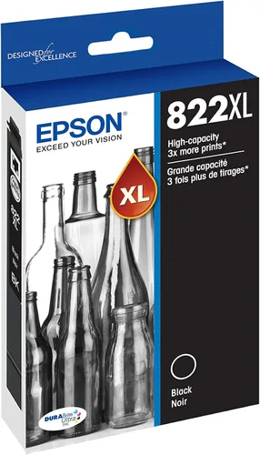 Vista 5 de Epson T822 DURABrite Ultra Ink - Cartucho de color negro y estándar de alta capacidad (T822XL-BCS) y T822 DURABrite Ultra Ink Cartucho negro de alta