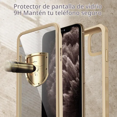 Vista 4 de CENHUFO Funda de privacidad para iPhone 11 Pro, funda de cuerpo completo con protector de pantalla de privacidad de vidrio templado 9H integrado