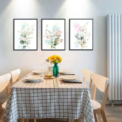 Vista 5 de Enartly Cuadros de flores, arte para pared, minimalista, simple, lienzo minimalista y simple, pinturas de plantas botánicas de eucalipto