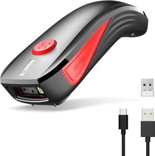 Vista 10 de NETUM CS7501 Escáner de código QR - Escáner de código de barras Bluetooth actualizado, mini lector de código de barras portátil 1D y 2D para gestión