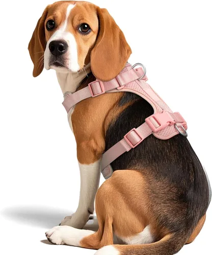 Vista 16 de Wisedog Arnés para perro de tamaño mediano, chaleco para mascotas con clip frontal, arnés ajustable para cachorro con 3 hebillas de liberación