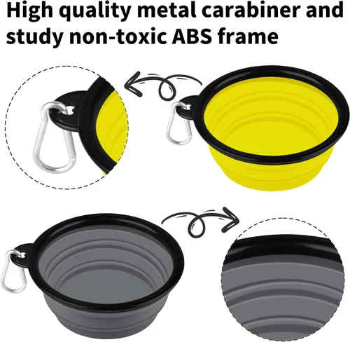 Vista 43 de COOYOO Cuenco plegable para perros, paquete de 2 cuencos plegables para agua para perros y gatos, plato portátil para alimentación de mascotas