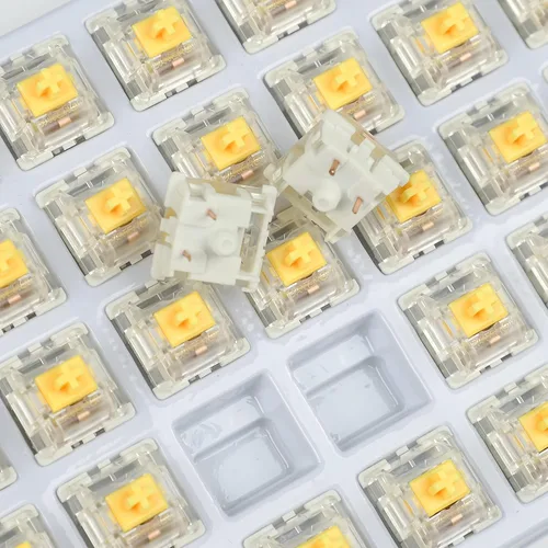 Vista 5 de NC Gateron - Paquete de 35 interruptores originales SMD RGB LED compatibles con G Pro para teclado mecánico MX (Pro amarillo)